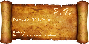 Pecker Illés névjegykártya